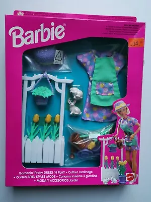 Buy 1995 Barbie Gardening Pretty Dress Unused Original Packaging Mattel 68377-93 Rare • 50.38£