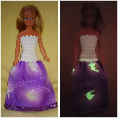 Buy Barbie Skipper Dolls Dress Purple Night Light Fairies Elves Princess Ball Gown K15 • 6£