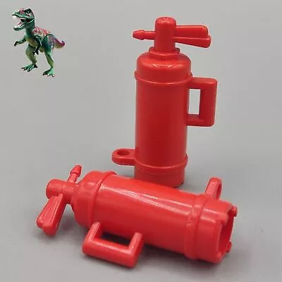Buy X2 Playmobil Red Fire Extinguisher-firefighter-gas Station-truck Helicopter Boat • 1.69£