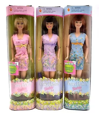 Buy Lot Of 3x 1999 Pretty Flowers Barbie Doll / Mattel 24652, 24655, 24654 / NrfB • 102.86£