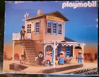 Buy Rare Playmobil 3770 Western Railway Station Set Figures 👍100% Complete👍 In Box • 449.99£