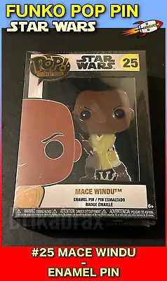 Buy Funko Pop Pin STAR WARS Mace Windu #25 Collectable 4  Enamel Badge With Stand • 9.99£