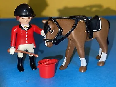 Buy Playmobil Horse & Female  Jockey Stables Style 3 • 4.99£