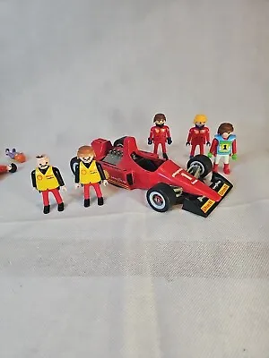 Buy Vintage Playmobil Formula 1 Red Racing Car With Figures Not Complete  • 20£