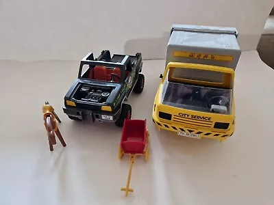 Buy Two Playmobil Vehicles Safari Jeep & Rubbish Truck Kids/Childs Toy • 10£