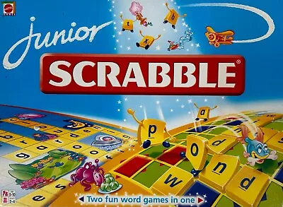 Buy Scrabble Junior Board Game - 'Two Fun Word Games In One' By Mattel Vintage 1999 • 12.95£