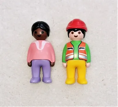 Buy Playmobil 123 Figures People - African American Mom Woman Lady + Worker Builder • 3.90£