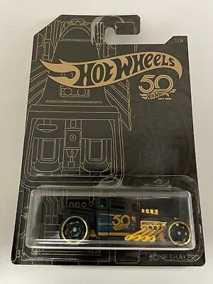 Buy Hot Wheels Black & Gold 50th Anniversary Edition 1/6 - Bone Shaker - NEW... • 7.99£