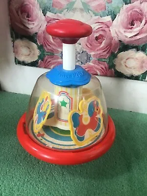 Buy Fisher Price Vintage Spinning Top Fairground Horses Carousel Vintage • 9.99£