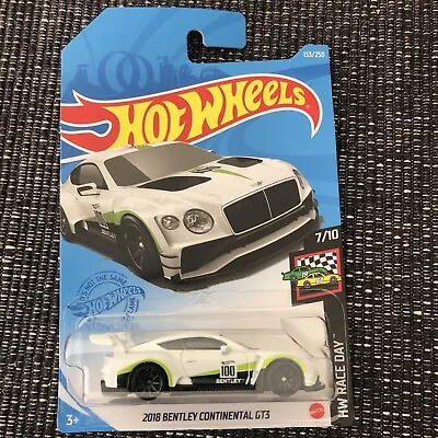 Buy Hot Wheels 2018 Bentley Continental GT3 White 133/250 Long Card New • 7£