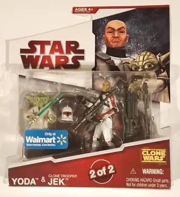 Buy Star Wars Yoda + Clone Trooper Jek 2 Of 2 Action Figure Walmart 2 Pack New Rare • 79.99£