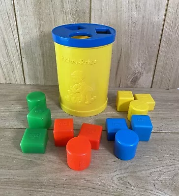 Buy Vintage 1977 Fisher Price Shape Sorter Container With 12 Official Blocks • 12.95£