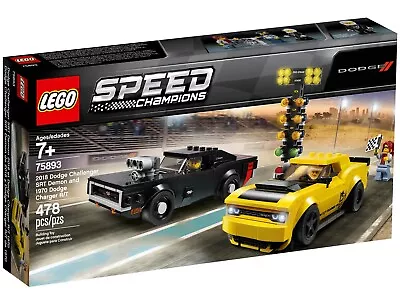 Buy LEGO 75893 Speed Champions 2018 Dodge Challenger & 1970 Charger Retired New • 39.99£