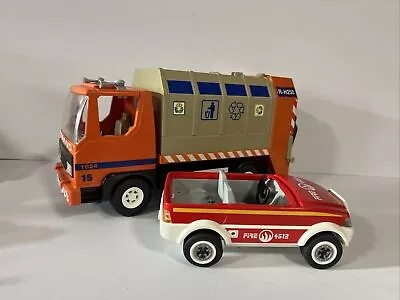 Buy Playmobil Bin Lorry / Wagon With Fire Car Vehicle Bundle Come See ! • 14.95£