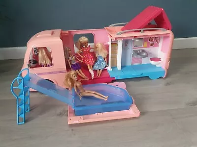 Buy Barbie Camper Van And 5 Dolls Well Used Free UK Delivery • 17.99£