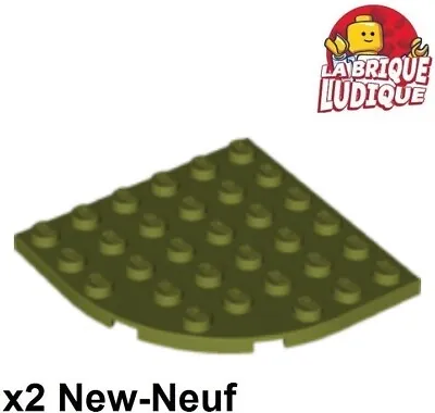 Buy LEGO 2x Flat Round Plate Round Corner 6x6 Green Olive Green 6003 New • 1.54£