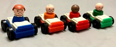 Buy 4 X Vintage Fisher Price Little Cars & People Bundle Collection • 7.99£