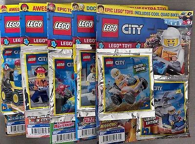 Buy Lego City Magazines X 5 Blister Packs X 7 Brand New Sets Quad Bike Diver Builder • 26£