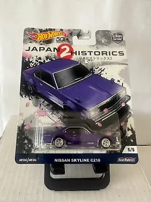 Buy Hot Wheels Car Culture Japan Historics 2 Nissan Skyline C210 5/5 Real Riders A14 • 18.84£