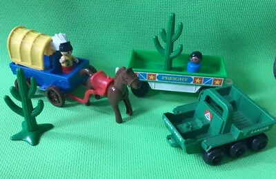 Buy Vintage Fisher Price Adventure People Wilderness Patrol Jeep Freight Carriage • 0.99£