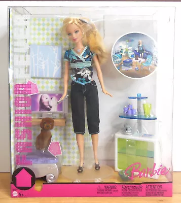 Buy Mattel J0673 Barbie Fashion Fever Living Room With Doll 2006 With Original Packaging • 111.20£