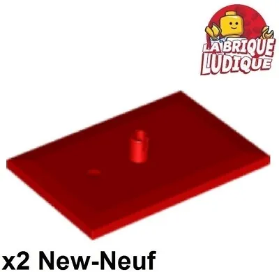 Buy LEGO 2x Tile Modified Plate Smooth Pin Train Bogie Flat 6x4 Red/Red 4025 New • 8.28£