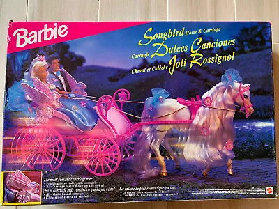 Buy 1996 Barbie Song Bird Horse & Carriage Ref 14862 • 420.44£