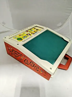 Buy Vintage 1972 Fisher Price Toy School Days Play Desk + Magnetic Letters And Cards • 20£