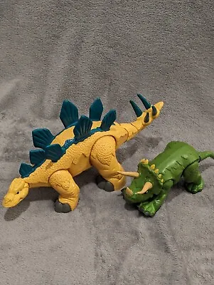 Buy FISHER PRICE 2x DINOSAUR Toy STEGOSAURUS Triceratops Imaginext 2011 Mattel 15  • 10£