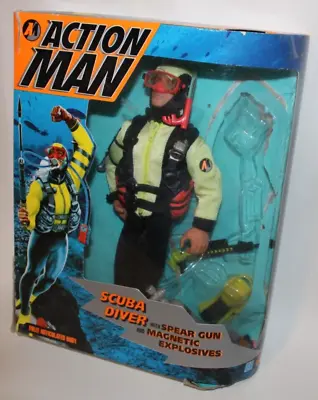 Buy Action Man Scuba Diver Hasbro Original Box - Incomplete, Sold As Seen • 29£