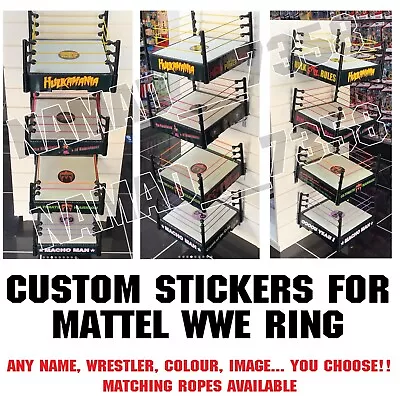 Buy Replacement Custom Ring Stickers & Ropes WWE Mattel Ring Basic Elite Figure Size • 19.99£