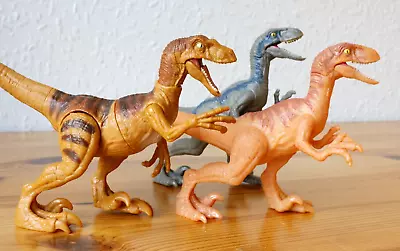 Buy Jurassic World Velociraptor Pack X3 Dinosaur Toy Legacy Collection Figures Blue • 10.99£