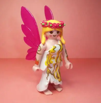 Buy Playmobil     Pre Owned  - Fairy Figure -  Lady, Pink Wings & Flower Headdress • 3.50£
