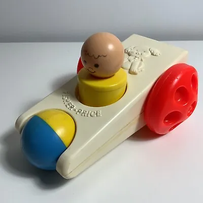 Buy Vintage 1975 Fisher Price 417 Click N Clatter Car + Figure Toy Collectable • 1.99£
