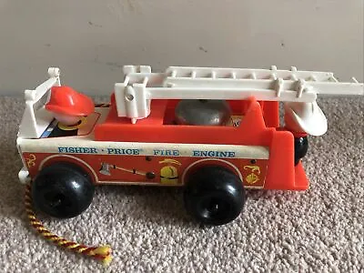 Buy Vintage Fisher Price Fire Engine 1968 Wooden Engine Working Bell • 19.99£