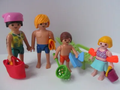 Buy Playmobil Dollshouse/Beach/Swimming Pool/Hotel Family Figures,toys & Lounger NEW • 14.49£