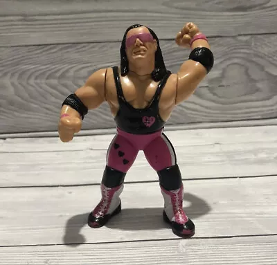 Buy WWF Figure WWE 1991 Titan Sports Wrestling Bret The Hitman Hart Pink Heart • 20£