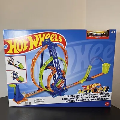 Buy Mattel Hot Wheels Action Unlimited Triple Loop Kit Track Builder 6+ Years Stunt  • 50£