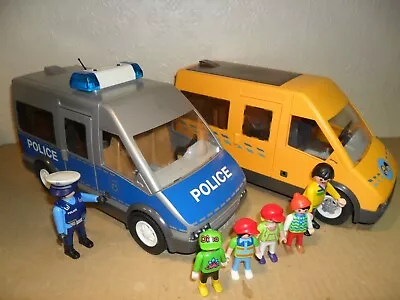Buy PLAYMOBIL POLICE +SCHOOL MINI BUSES (Lights+Sounds,Figures,Vans,Trucks) • 12.49£
