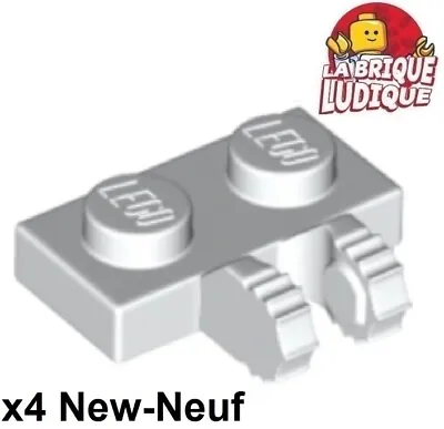 Buy LEGO 4x Flat Hinge Hinge Plate 1x2 Locking 7 Teeth White/White 50340 NEW • 1.50£