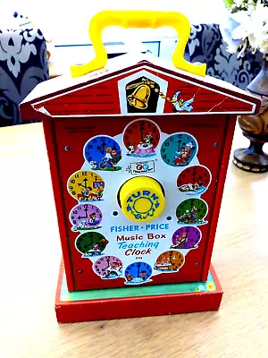 Buy  Mattel Fisher Price Music Box Teaching Clock Time Wind Up Learning Toy  • 8.99£
