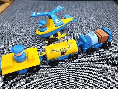 Buy Vintage Fisher Price Little People Helicopter & Airport Ground Vehicles • 9.99£