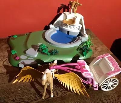 Buy Playmobil Dragon Fountain Island 2007 With Flying Horse & Carriage 2011 Geobra • 9.99£