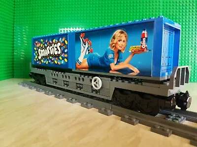 Buy Lego Train  Custom Double Container Wagon (Smarties & Oasis) • 79.99£