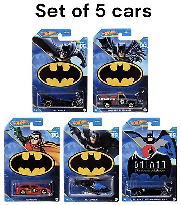 Buy New Hot Wheels Dc Batman Series Asst. Hdg89 Scale 1:64 Die Cast - Set Of 5 Cars • 21.99£