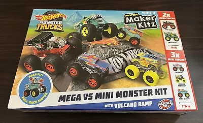 Buy Hot Wheels Maker Kitz 6 X Pull Back Mega & Mini Monster Trucks Box Unused • 13.59£