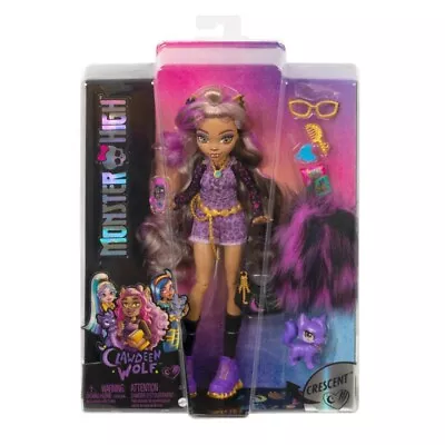 Buy Mattel Monster High Clawdeen Wolf Doll, Purple Striped Hair, Pet Dog • 57.59£