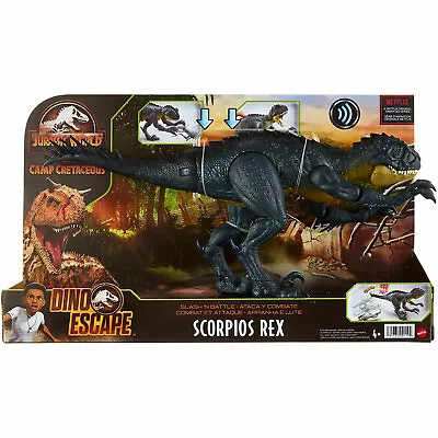 Buy New Jurassic World Camp Cretaceous Slash 'n Battle Stinger Scorpios Rex Dinosaur • 29.99£