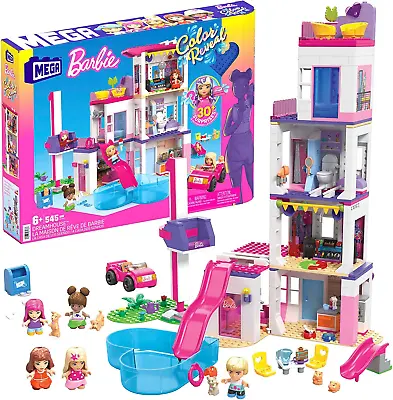 Buy MEGA Barbie Color Reveal Building Toy Playset For Kids, Dreamhouse With 545 Piec • 41.73£