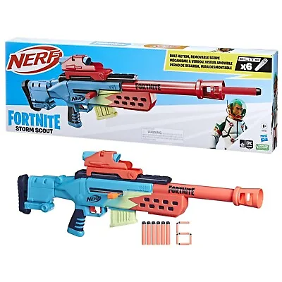 Buy Nerf Fortnite Storm Scout Blaster, Nerf Scope, 6-Dart Clip & 6 Elite Nerf Darts • 43.96£
